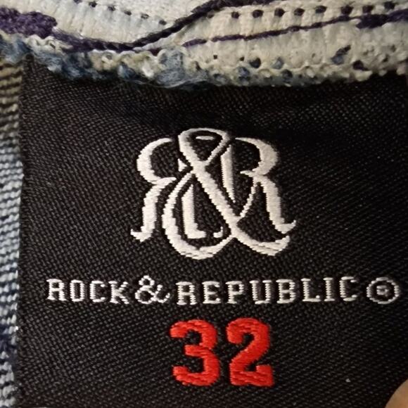 Rock & Republic Tall Bootcut Jeans Women 32X36 Kasandra Mid Rise Logo Pocket - Picture 8 of 8